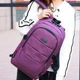 Business Travel Laptop Backpack with USB Charging Port, Gray