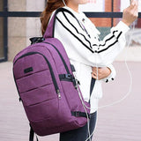 Business Travel Laptop Backpack with USB Charging Port, Gray