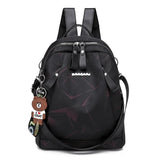 Women Oxford Backpack Anti-theft Travel Bag with Pendant