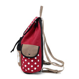 Vintage Cat Cartoon Canvas Backpack School Bags For Teenager Girls