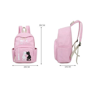 Small Fresh Canvas Printing Cat Backpack