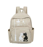 Small Fresh Canvas Printing Cat Backpack