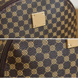 Printed Backpack Women's Versatile PU Leather Shoulder Bag School Style Backpack