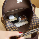 Printed Backpack Women's Versatile PU Leather Shoulder Bag School Style Backpack