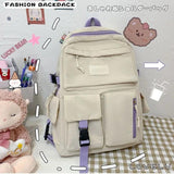 Nylon Waterproof Women School Backpacks For Teenagers Girls