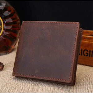 Business Short Wallet Full-Grain Leather Men's Wallet