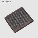 Top Cow Leather Men Wallet Short Style Male Purse Knitting Wallet