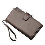 Men's Long Clutch Wallet Triple-Fold with Phone Pocket