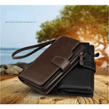 Men's Long Clutch Wallet Triple-Fold with Phone Pocket