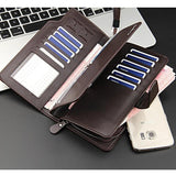Men's Long Clutch Wallet Triple-Fold with Phone Pocket