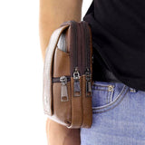 Men PU Leather Waist Pack Phone Pouch Bag Classic Crossbody Shoulder Bag