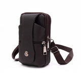 Men PU Leather Waist Pack Phone Pouch Bag Classic Crossbody Shoulder Bag