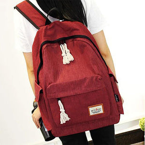 Waterproof Denim Backpack for Women Girls School Laptop Mochilas