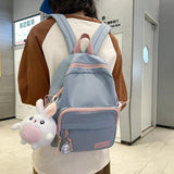 Small Nylon Backpack for Women Shoulder Rucksack Schoolbag Travel