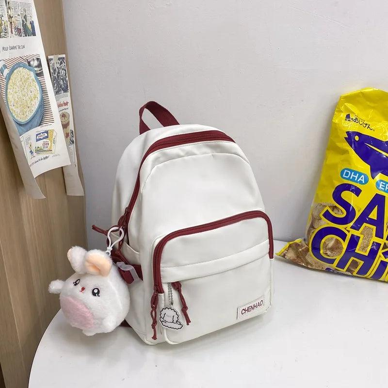 Small Nylon Backpack for Women Shoulder Rucksack Schoolbag Travel