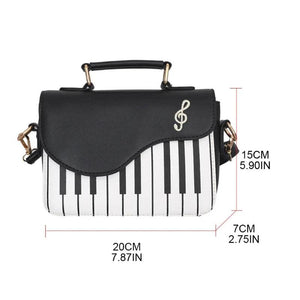 Piano Shape PU Leather Shoulder Crossbody Bag Tote Satchel