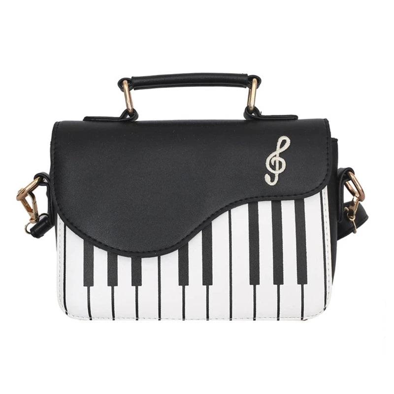 Piano Shape PU Leather Shoulder Crossbody Bag Tote Satchel