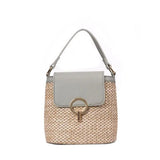 Women Straw Bucket Shoulder Bag Tote Purse Handbag Messenger Satchel