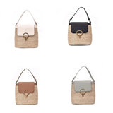 Women Straw Bucket Shoulder Bag Tote Purse Handbag Messenger Satchel