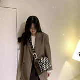 Korea Autumn Winter Lattice Chain Shoulder Bag Personalized Handbag