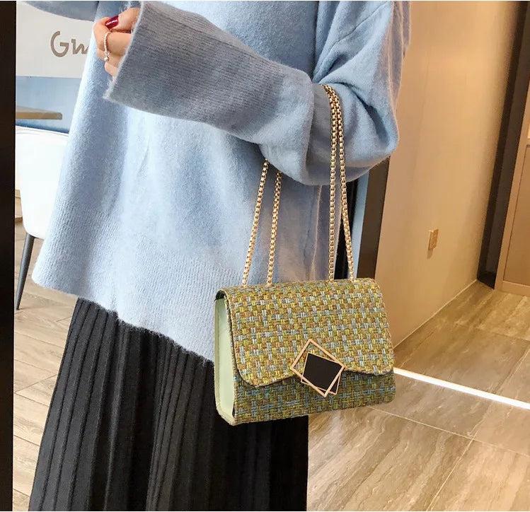 Quilted Chain Bag Leather Shoulder Crossbody Messenger Purse Waist Pack