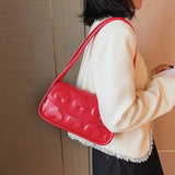 Heart Shape Printing Women's Handbag Shoulder Bag PU Leather High Underarm Bag