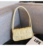 Heart Shape Printing Women's Handbag Shoulder Bag PU Leather High Underarm Bag