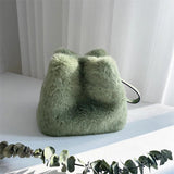 Mink Fur Handbag Women's Clutch Winter Furry Fur Handbag