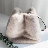 Mink Fur Handbag Women's Clutch Winter Furry Fur Handbag
