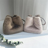 Mink Fur Handbag Women's Clutch Winter Furry Fur Handbag