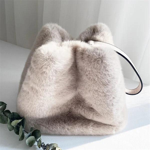 Mink Fur Handbag Women's Clutch Winter Furry Fur Handbag