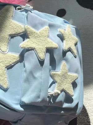 Preppy Style Backpacks Women Stars Patchwork Large Capacity Nylon Bags Student C