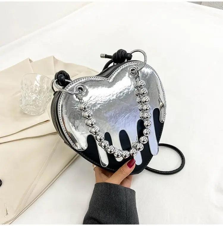 Heart Shape Shoulder Bag Women Chain Crossbody Bag Ladies Purse Clutch