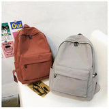 Solid Female College Schoolbag Women Backpack Travel Bag