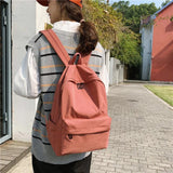 Solid Female College Schoolbag Women Backpack Travel Bag