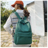 Solid Female College Schoolbag Women Backpack Travel Bag