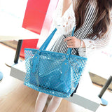 2Pcs/Set Women Polka Dot Print Party Bucket Bag Jelly Shoulder Handbag Tote