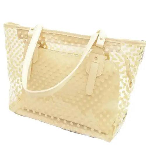 2Pcs/Set Women Polka Dot Print Party Bucket Bag Jelly Shoulder Handbag Tote