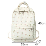 Floral Laptop Student Bag Girl Print Travel Book Backpack