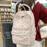 Floral Laptop Student Bag Girl Print Travel Book Backpack