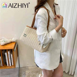 Summer Straw Shoulder Bag Beach Woven Tote Handbag