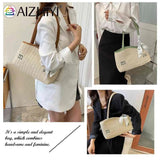 Summer Straw Shoulder Bag Beach Woven Tote Handbag