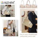 Summer Straw Shoulder Bag Beach Woven Tote Handbag