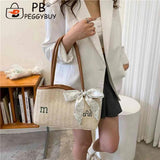 Summer Straw Shoulder Bag Beach Tote Handbag