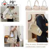 Summer Straw Shoulder Bag Beach Tote Handbag