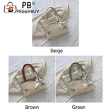 Summer Straw Shoulder Bag Beach Tote Handbag