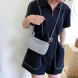 Rhinestone Large Capacity Crossbody Bag