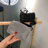 Rhinestone Large Capacity Crossbody Bag