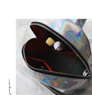Holographic Laser PU Mini Backpack Women Bag