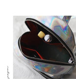 Holographic Laser PU Mini Backpack Women Bag